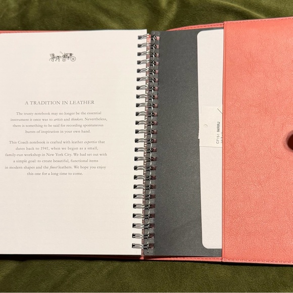 Coach Pink Leather Snap Planner Cover - Picture 4 of 6